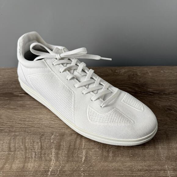 Rothy's Shoes Mens Size 12 White Knit Lace Up Low Top Sneakers RS01 - Picture 1 of 11